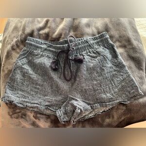 Faux denim shorts